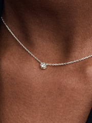 Pandora Era Bezel Sterling Silver Lab-grown Diamond Pendant Necklace - 0.15 ct TW, Sterling silver