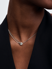 FINAL SALE - Pandora Infinite 14k White Gold Lab-grown Diamond Double Chain Collier Necklace - 0.75 ct TW, 14k white gold