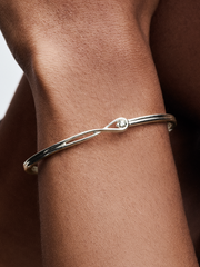 Pandora Infinite Sterling Silver Lab-grown Diamond Bangle - 0.15 ct TW, Sterling silver